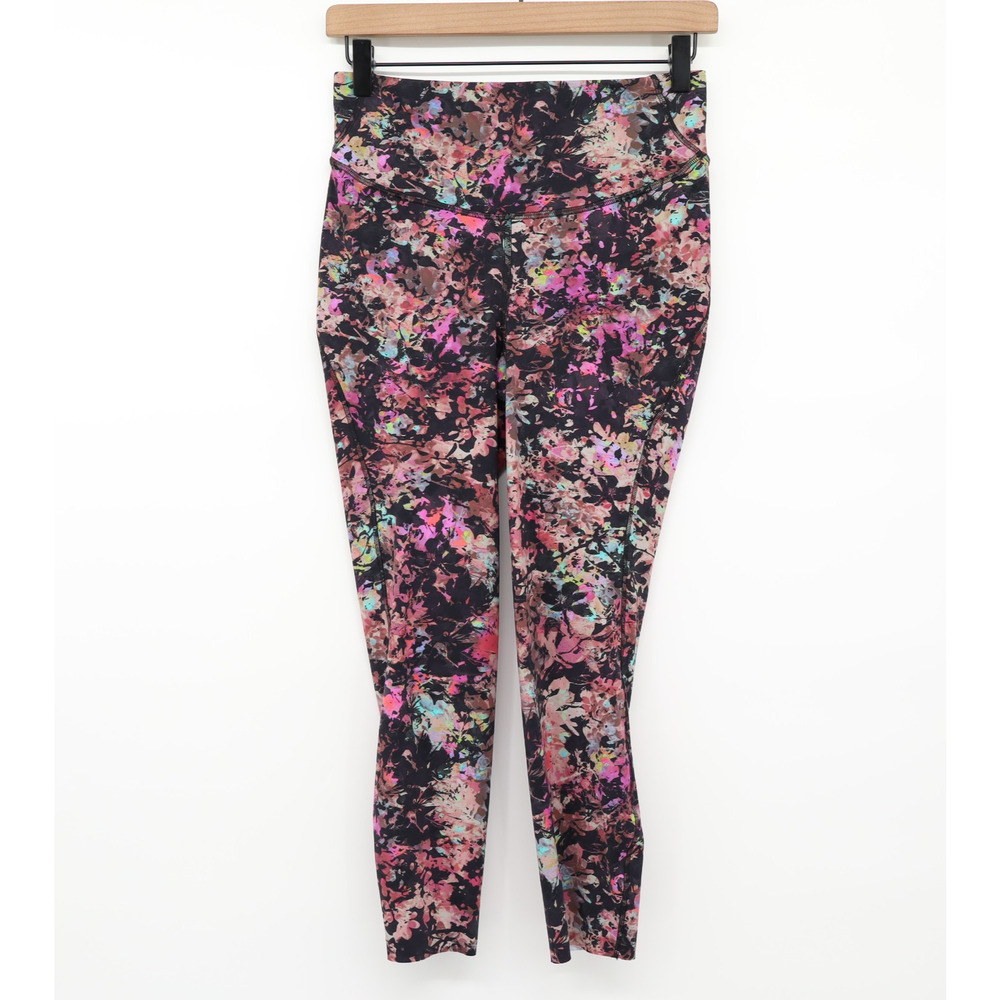 Lululemon Women's Base Pace High Rise Crop 23" Stencil Blossom Red Multi Sz 8